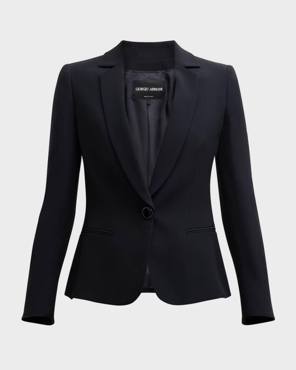 Cady Notch-Lapel Single-Breasted Jacket